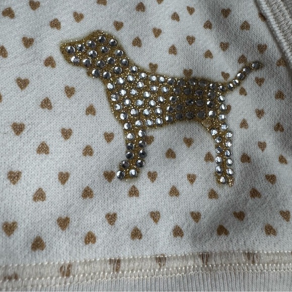 HTF Vintage Victoria's Secret PINK “Pink Says Love” Gold Heart Hoodie - Picture 4 of 5